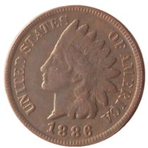 US 1886 Indian Cent 100% Copper Copy Coin