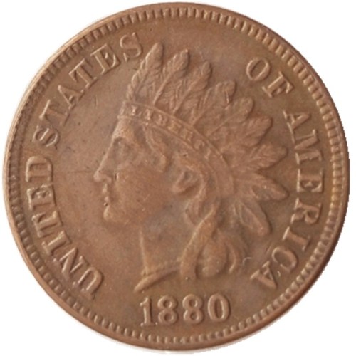 US 1880 Indian Cent 100% Copper Copy Coin