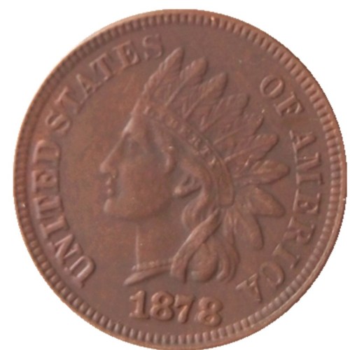 US 1878 Indian Cent 100% Copper Copy Coin