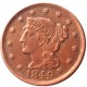 US Coins 1849 Braided Hair Large Cents 100% Copper Coins