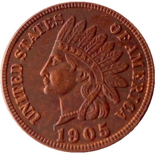 US 1905 Indian Cent 100% Copper Copy Coin