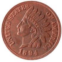 US 1894 Indian Cent 100% Copper Copy Coin