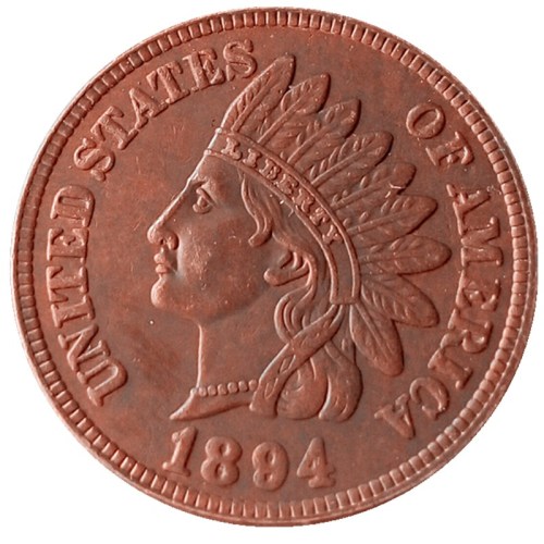 US 1894 Indian Cent 100% Copper Copy Coin
