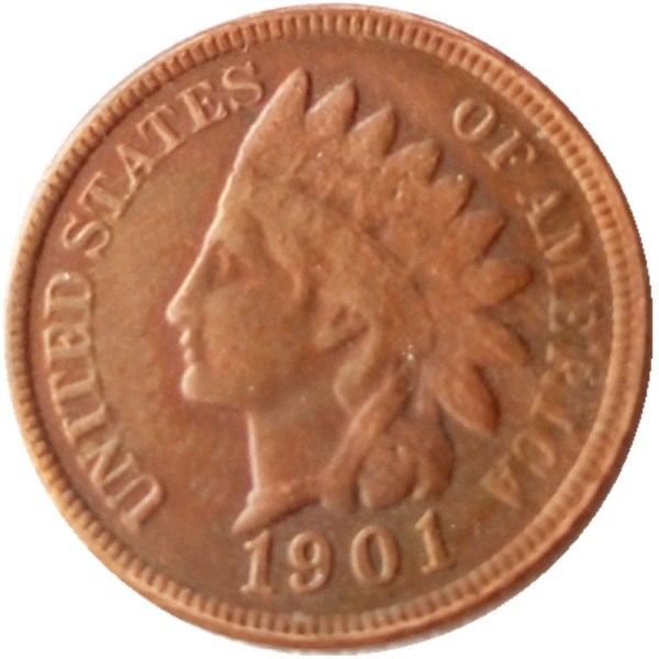 US 1901 Indian Cent 100% Copper Copy Coin