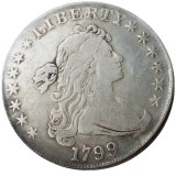 US 1799 Draped Bust Dollar Heraldic Eagle Silver Plated Copy Coins