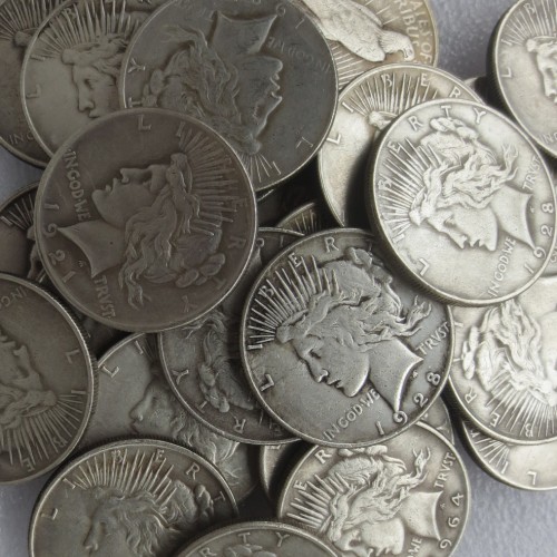 US A Set Of(1921-1964)P-S-D 25PCS Peace Dollar Silver Plated Copy Coin