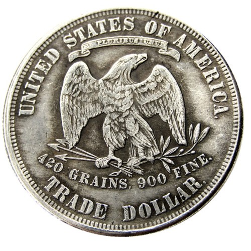 US 1884 Trade Dollar Silver Plated Copy Coin