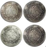 US A Set Of(1795 -1798) 4pcs Draped Bust Dollar Small Eagle Silver Plated Copy Coins