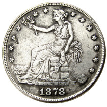 US 1878S Trade Dollar Silver Plated Copy Coin