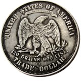 US 1874CC Trade Dollar Silver Plated Copy Coin