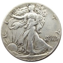 US 1918 Walking Liberty Half Dollar Silver Plated Copy Coins US 1918 Walking Liberty Half Dollar Silver Plated Copy Coins