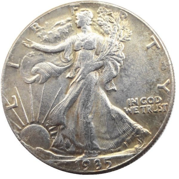 US 1935 Walking Liberty Half Dollar Silver Plated Copy Coins