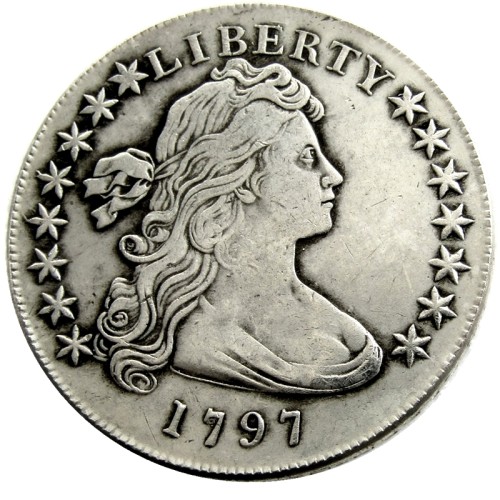 US 1797 Draped Bust Dollar Small Eagle Silver Plated Copy Coins