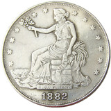 US 1882 Trade Dollar Silver Plated Copy Coin