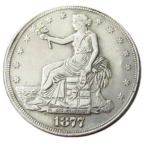 US 1877 Trade Dollar Silver Plated Copy Coin