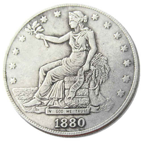 US 1880 Trade Dollar Silver Plated Copy Coin