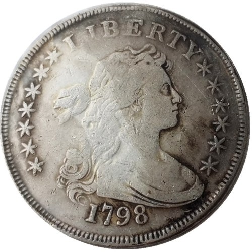 US 1798 Draped Bust Dollar Small Eagle Silver Plated Copy Coins