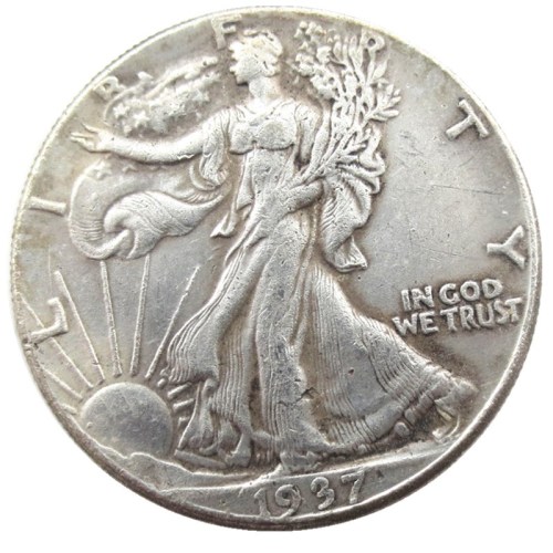 US 1937 Walking Liberty Half Dollar Silver Plated Copy Coins