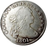 US 1801 Draped Bust Dollar Heraldic Eagle Silver Plated Copy Coins