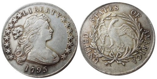US 1795 Draped Bust Dollar Small Eagle Silver Plated Copy Coins