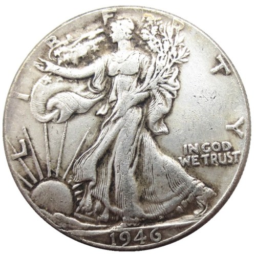US 1946 Walking Liberty Half Dollar Silver Plated Copy Coins
