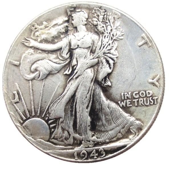 US 1943D Walking Liberty Half Dollar Silver Plated Copy Coins