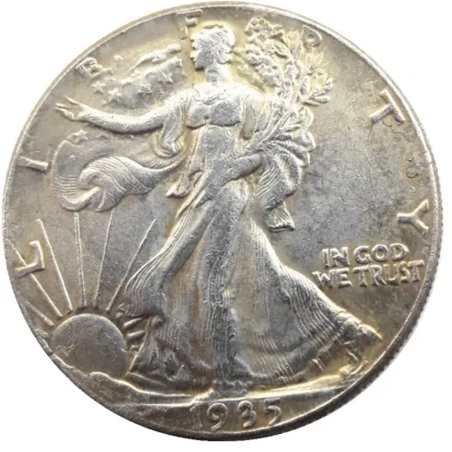 US 1935S Walking Liberty Half Dollar Silver Plated Copy Coins