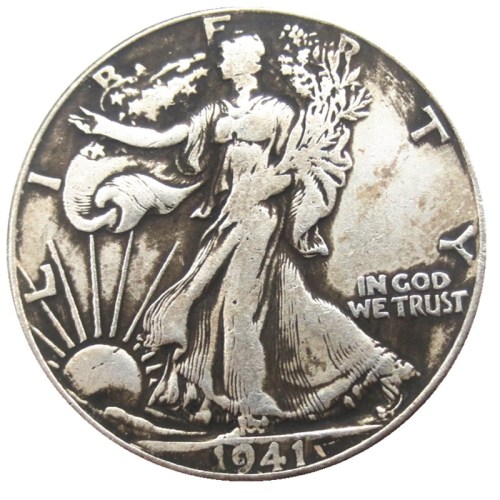 US 1941D Walking Liberty Half Dollar Silver Plated Copy Coins