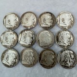 German 5 Reichsmark Hindenburg Eagle A Set Of(1935-1936ADEFGJ) 12PCS Silver Plated Coin Copy