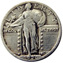 US 1920 Standing Liberty Quarter Dollar Silver Plated Copy Coin US 1920 Standing Liberty Quarter Dollar Silver Plated Copy Coin