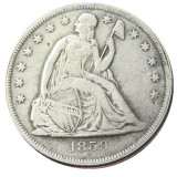 US 1859O Seated Liberty Dollar Silver Plated Copy Coin