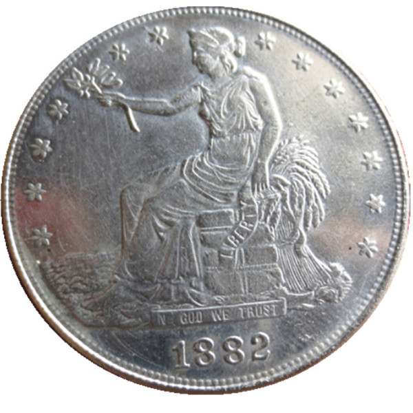 90% Silver US 1882 Trade Dollar Silver Copy Coin