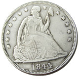 US 1844 Seated Liberty Dollar Silver Plated Copy Coin