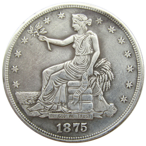 90% Silver US 1875S Trade Dollar Silver Copy Coin