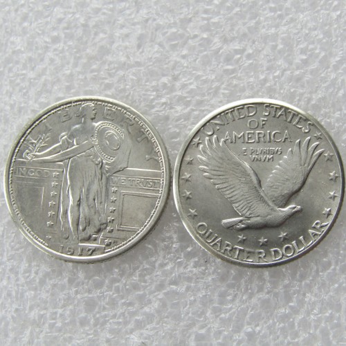 90% Silver US 1917 Standing Liberty Quarter Dollar Copy Coin