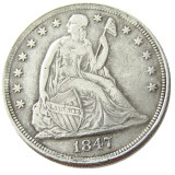US 1847 Seated Liberty Dollar Silver Plated Copy Coin