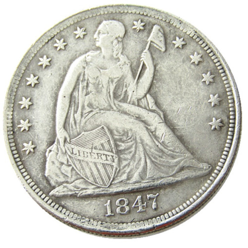 US 1847 Seated Liberty Dollar Silver Plated Copy Coin