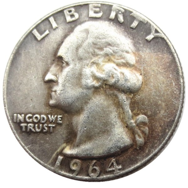 US Coins 1964D Washington Quarter Dollar Silver Plated Copy Coin