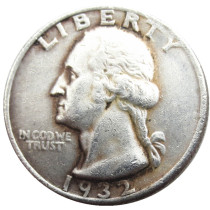 US Coins 1932S Washington Quarter Dollar Silver Plated Copy Coin