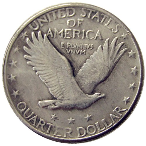 US 1920s Standing Liberty Quarter Dollar Silver Plated Copy Coin