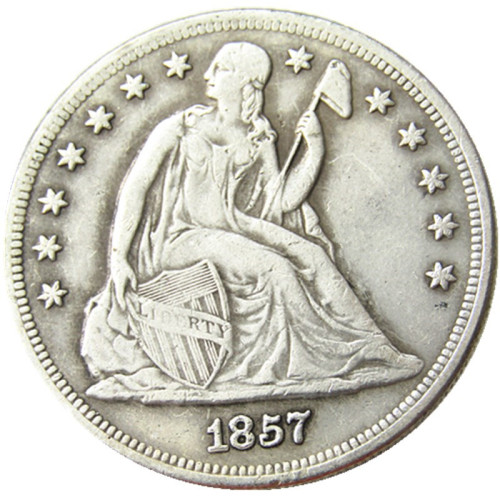 US 1857 Seated Liberty Dollar Silver Plated Copy Coin