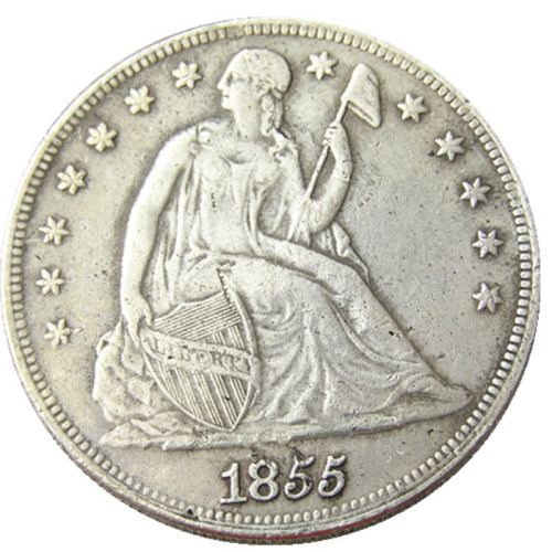 US 1855 Seated Liberty Dollar Silver Plated Copy Coin