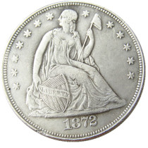 US 1872 Seated Liberty Dollar Silver Plated Copy Coin