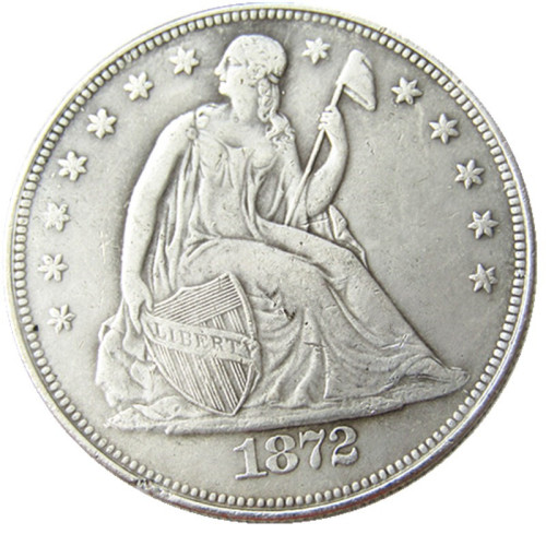 US 1872S Seated Liberty Dollar Silver Plated Copy Coin