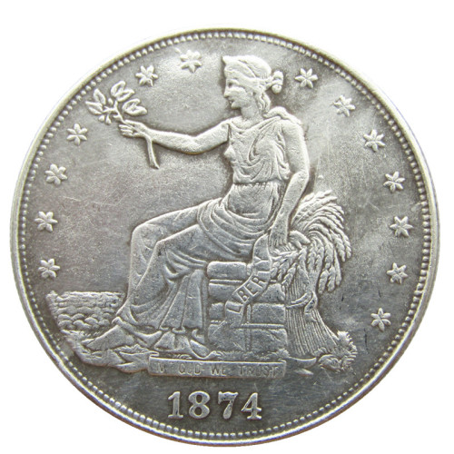90% Silver US 1874CC Trade Dollar Silver Copy Coin