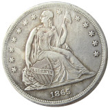 US 1865 Seated Liberty Dollar Silver Plated Copy Coin
