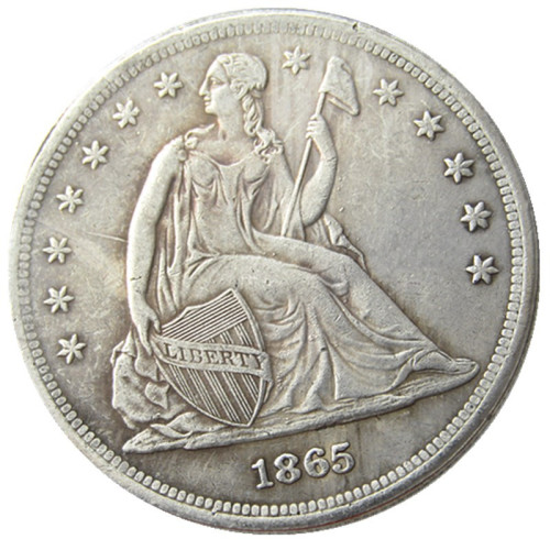 US 1865 Seated Liberty Dollar Silver Plated Copy Coin