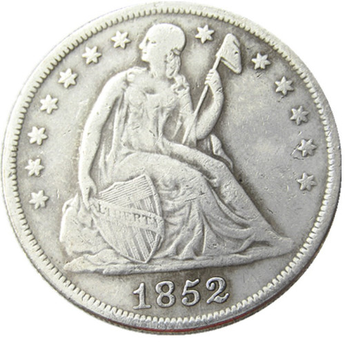 US 1852 Seated Liberty Dollar Silver Plated Copy Coin
