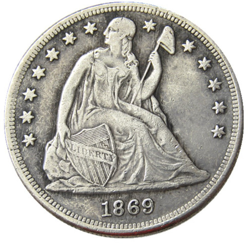 US 1869 Seated Liberty Dollar Silver Plated Copy Coin