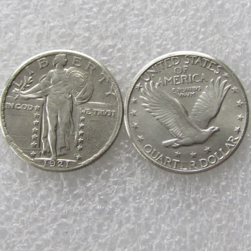 90% Silver US 1921 Standing Liberty Quarter Dollar Copy Coin
